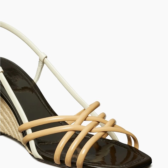 New Tory Burch Multi Strap 75MM Wedge Sand - Picture 4 of 7